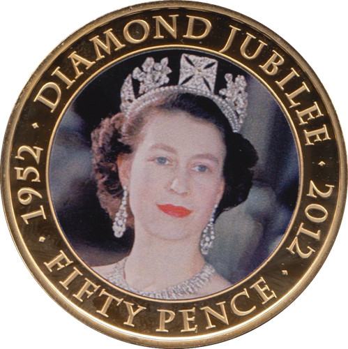 24k gold plated 50p - gold,